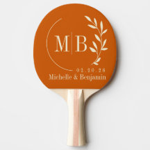 Mid-Century Pumpkin Leaf Wedding Monogram