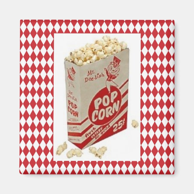 Mid-Century Retro 1950 Mr. Delish Popcorn Magnet (Front)