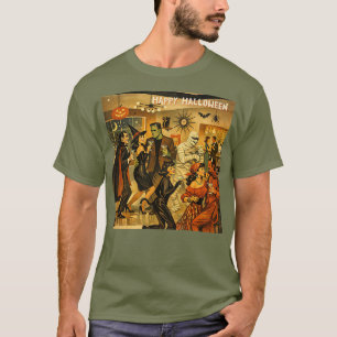 Mid Century Retro 50s Halloween Martini Party T-Shirt