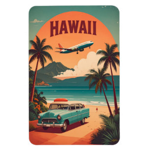 Mid Century Retro 50s Hawaii Travel Tourism Art Magnet
