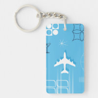 Mid-Century Retro Blue Jetliner