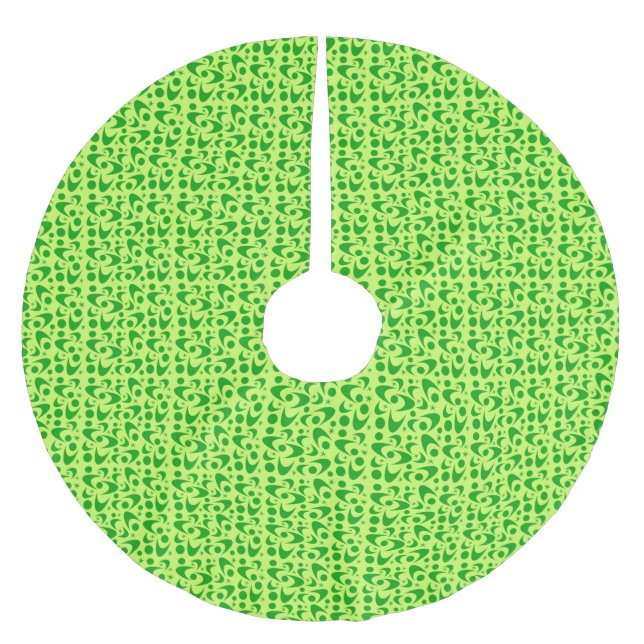 Mid Century Retro Boomerangs Brushed Polyester Tree Skirt (Front)
