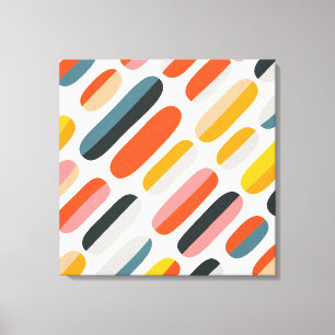 Mid Century Retro Geometric Abstract Pattern Canvas Print
