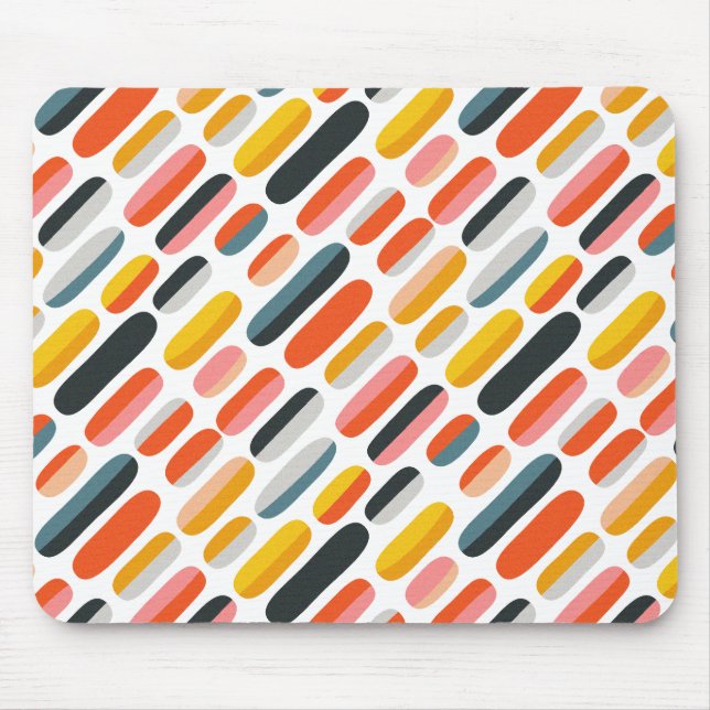 Mid Century Retro Geometric Abstract Pattern Mouse Mat (Front)