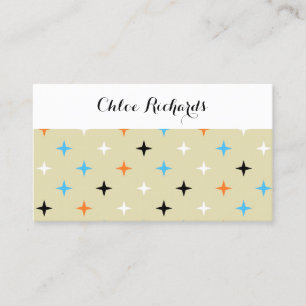 Mid Century Retro Modern Starburst Business Card