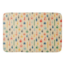 Mid Century Retro Pattern with Christmas Tree Toys