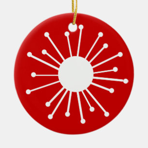 Mid Century Retro Starburst Ceramic Tree Decoration