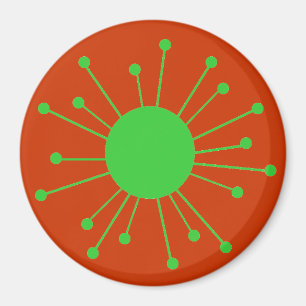 Mid Century Retro Starburst Magnet