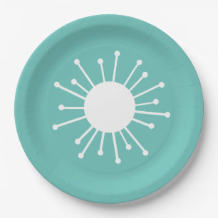 Mid Century Retro Starburst Paper Plate