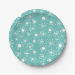 Mid Century Retro Starburst Paper Plate