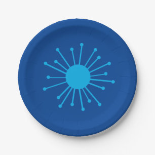Mid Century Retro Starburst Paper Plate