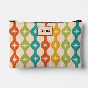 Mid Century Retro Starbursts on ogee cosmetic bag