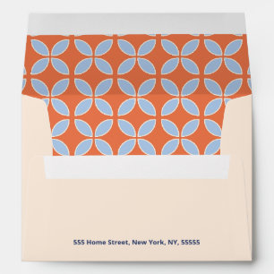 Mid Century Retro Wedding Envelope