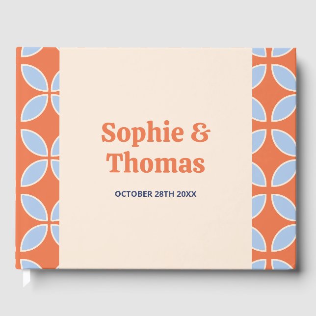 Mid Century Retro Wedding Guest Book (Front)