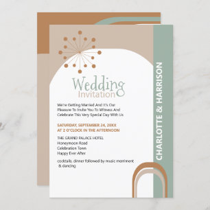 Mid Century Retro Wedding Invitation