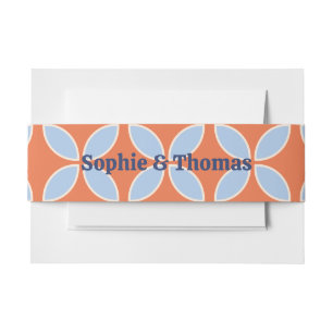 Mid Century Retro Wedding Invitation Belly Band