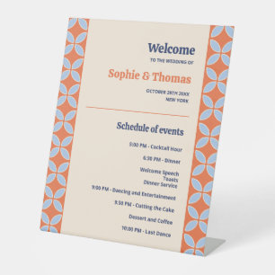 Mid Century Retro Wedding Pedestal Sign