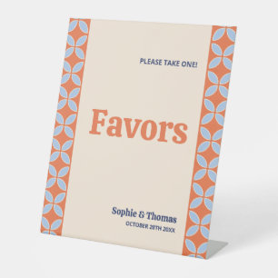 Mid Century Retro Wedding Pedestal Sign