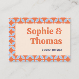 Mid Century Retro Wedding Place Card