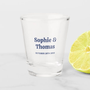 Mid Century Retro Wedding Shot Glass