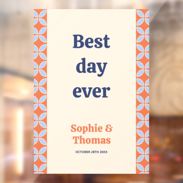 Mid Century Retro Wedding Window Cling (Sheet 2)