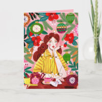 Mid Century Retro Woman Christmas