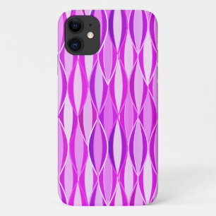 Mid-Century Ribbon Print - orchid and violet iPhone 11 Case