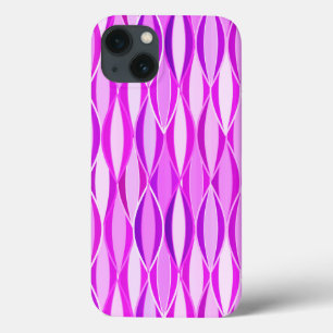 Mid-Century Ribbon Print - orchid and violet iPhone 13 Case