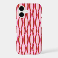 Mid-Century Ribbon Print - pink and burgundy