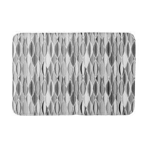Mid-Century Ribbon Print - shades of grey / grey Bath Mat