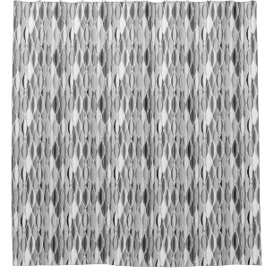 Mid-Century Ribbon Print - shades of grey / grey Shower Curtain