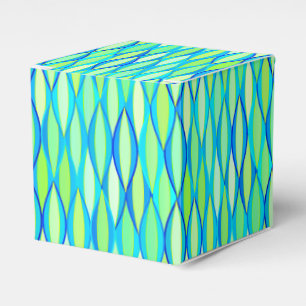 Mid-Century Ribbon Print - turquoise and lime Favour Box