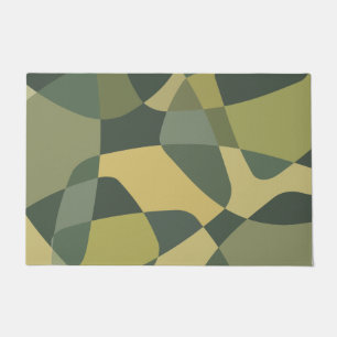 Mid Century Rock Layers Green Doormat