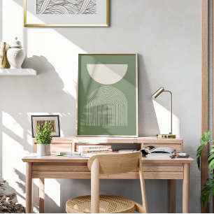 Mid century sage minimal art II Poster