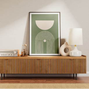 Mid century sage minimal art  poster