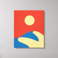 Mid Century Sahara Desert, Mod Wall Art, Sun