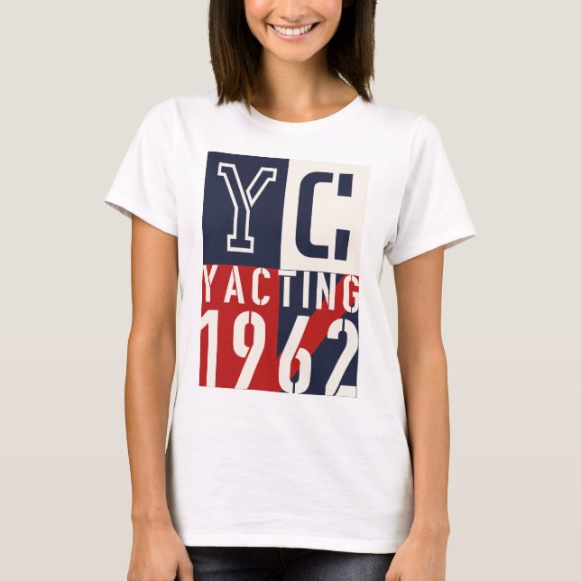 Mid-Century Sailing Graphic – Yachting 1962 T-Shirt (Front)