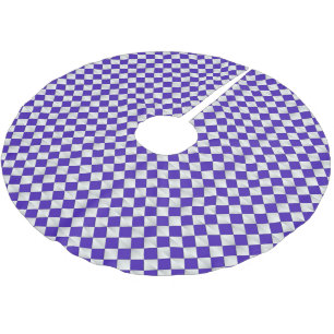 Mid-Century Satin Diamonds - cobalt and white Brushed Polyester Tree Skirt