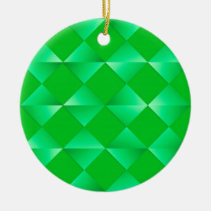 Mid-Century Satin Diamonds - emerald green Ceramic Tree Decoration