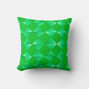 Mid-Century Satin Diamonds - emerald green Cushion