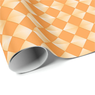 Mid-Century Satin Diamonds - mandarin orange Wrapping Paper