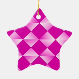 Mid-Century Satin Diamonds - orchid & magenta Ceramic Tree Decoration