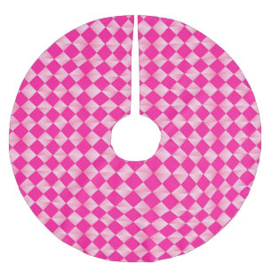 Mid-Century Satin Diamonds - shades of pink Brushed Polyester Tree Skirt