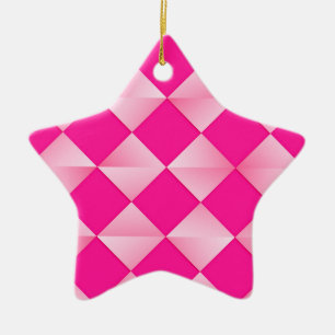 Mid-Century Satin Diamonds - shades of pink Ceramic Tree Decoration