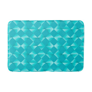 Mid-Century Satin Diamonds - turquoise & aqua Bath Mat