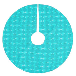 Mid-Century Satin Diamonds - turquoise & aqua Brushed Polyester Tree Skirt