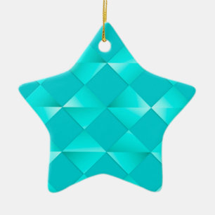 Mid-Century Satin Diamonds - turquoise & aqua Ceramic Tree Decoration