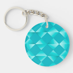 Mid-Century Satin Diamonds - turquoise & aqua Key Ring