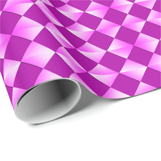 Mid-Century Satin Diamonds - violet and purple Wrapping Paper (Roll Corner)