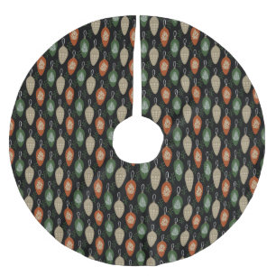 Mid Century Scandinavian Ornaments Brushed Polyester Tree Skirt